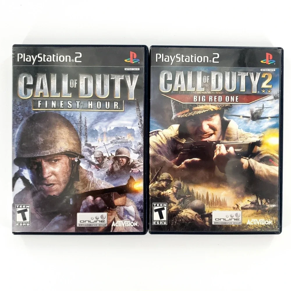 Call of Duty: Finest Hour & COD 2: Big Red One Sony PlayStation 2 Complete Works